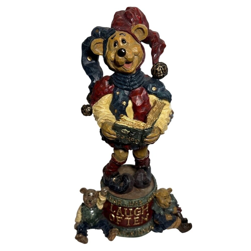 Boyds Bears Laugh Often Bear Jester Figurine Carvers Choice Limited Edition 7.5"